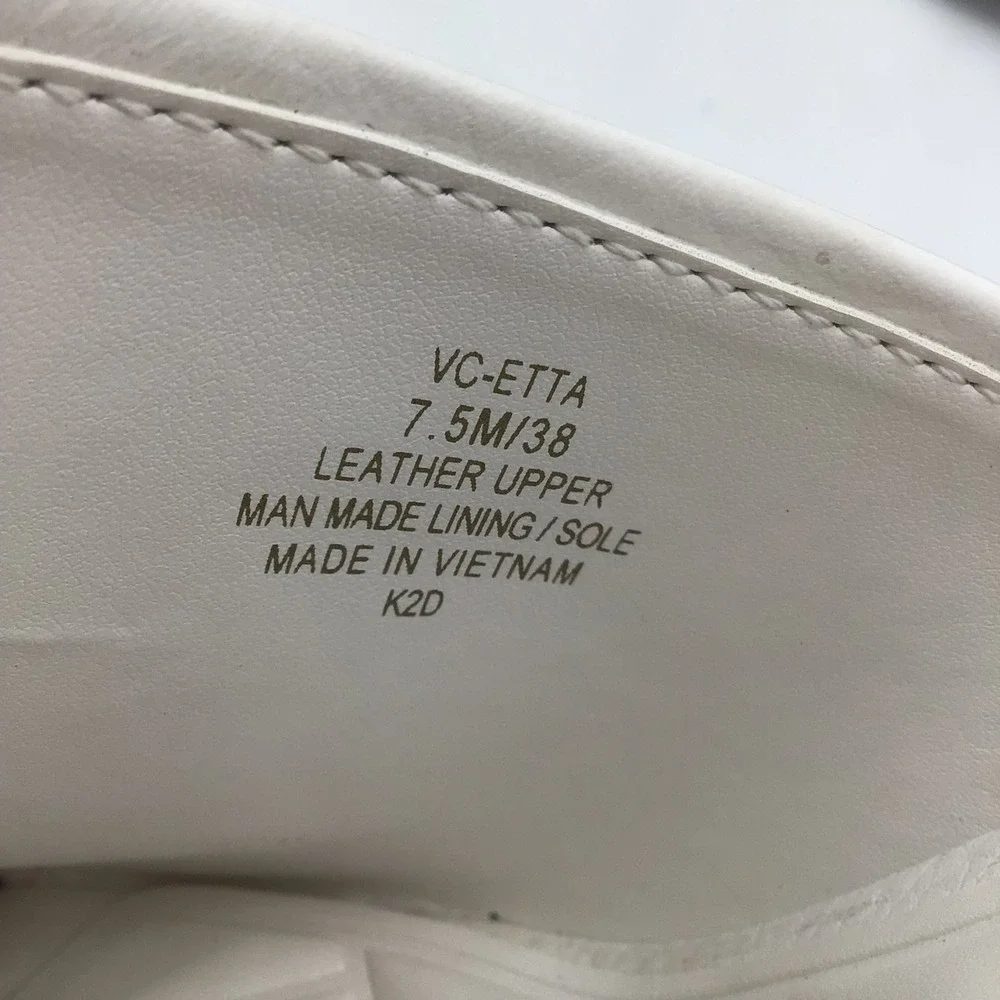 Vince Camuto Etta White Leather Platform Wedge Sandals Mules Size 7.5 M NEW